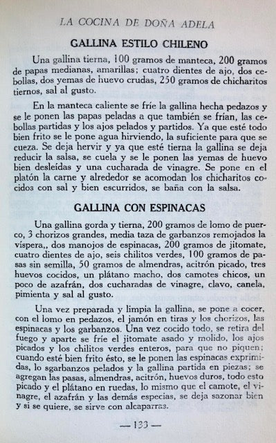(Mexican) Romo de Escamilla, Adela. La Cocina de Doña Adela.