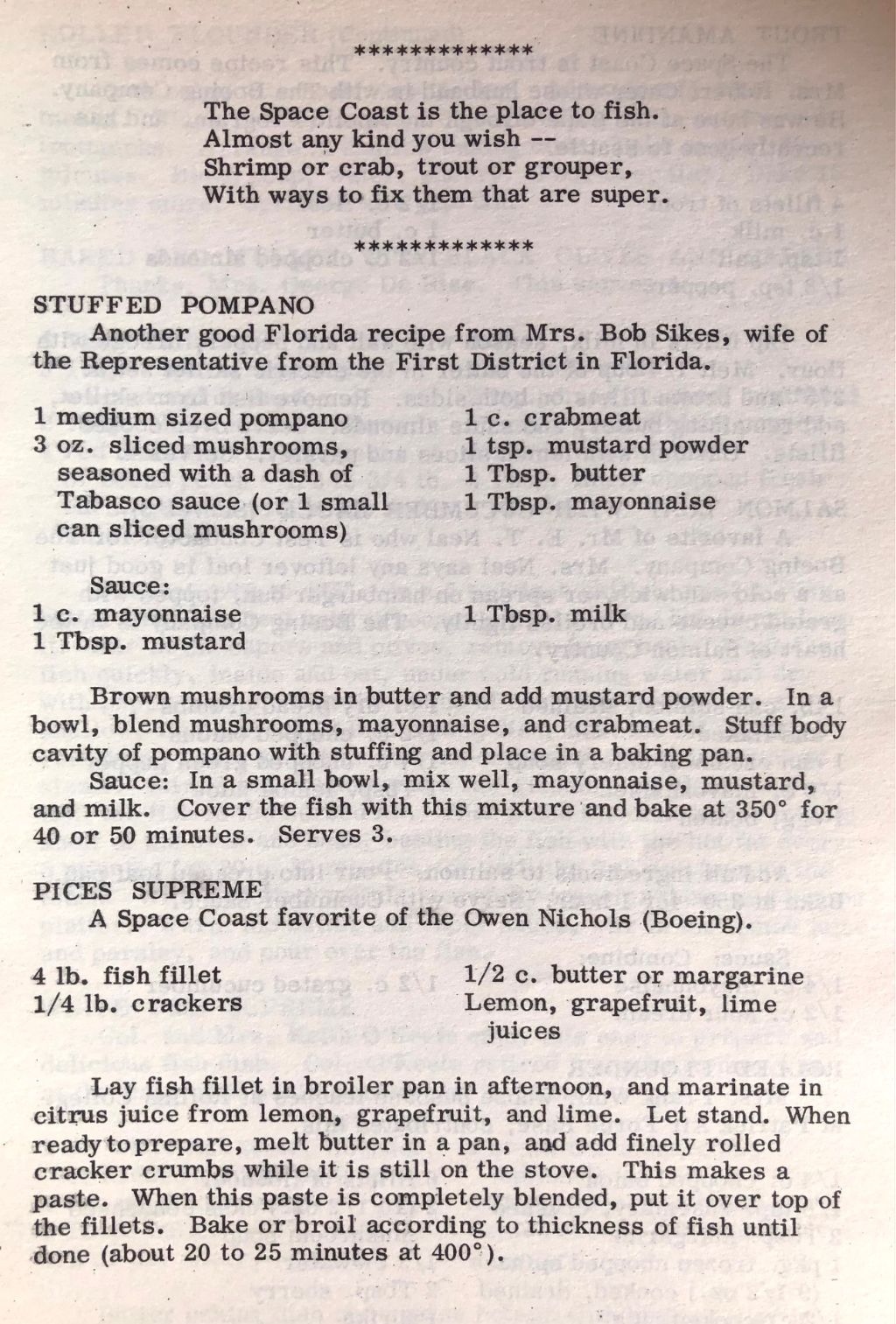 (*NEW ARRIVAL*) (Astronomy) Cocoa Beach Woman's Club. Out of This World Cook Book