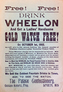 (Ice Cream Soda) Drink Wheelon and get a Ladies' Handsome Gold Watch Free!