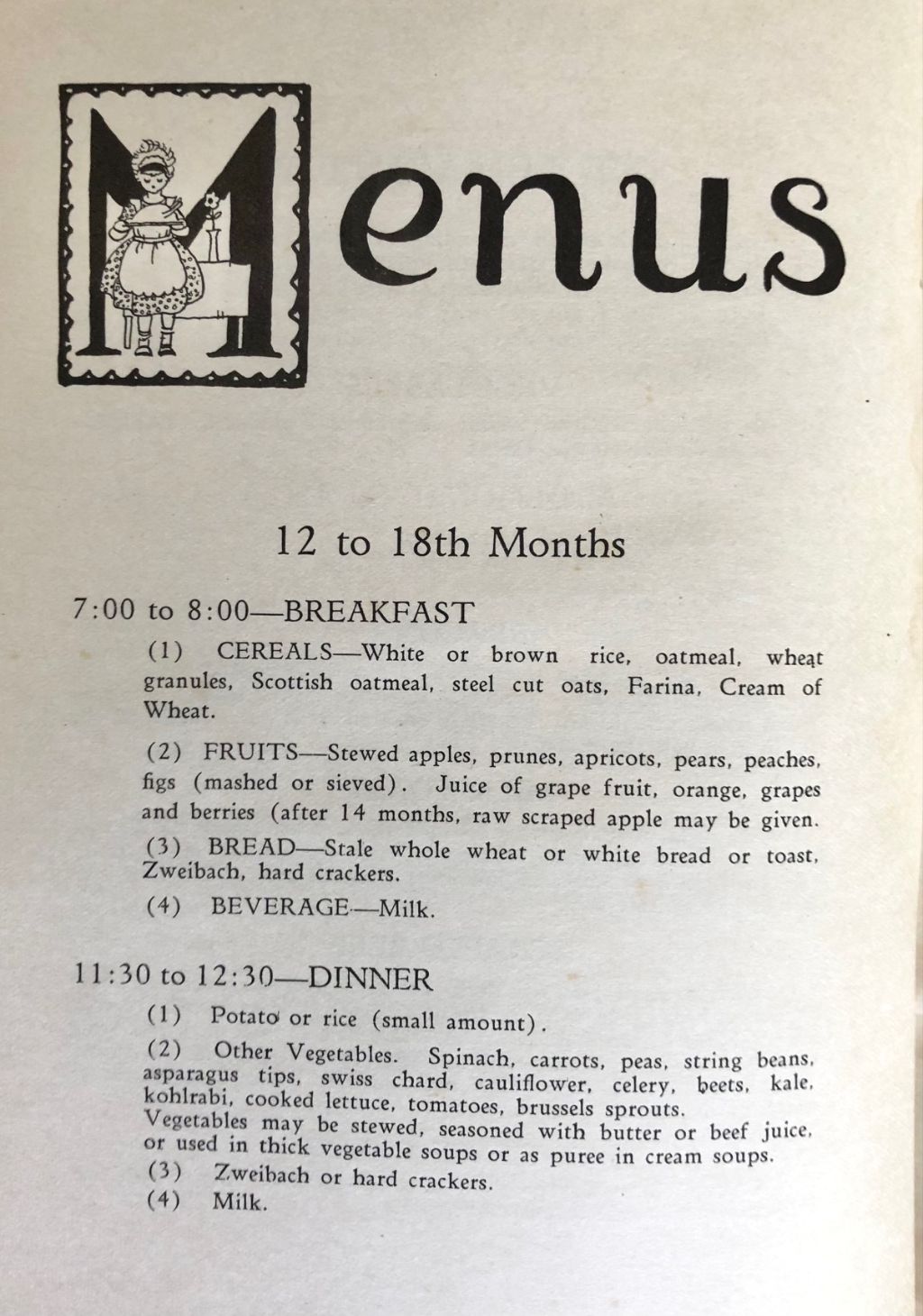 (Children's) Mrs. Harold Kahn. Kiddy Kookery: Menus and Recipes for Feeding Children from Six Months to Six Years